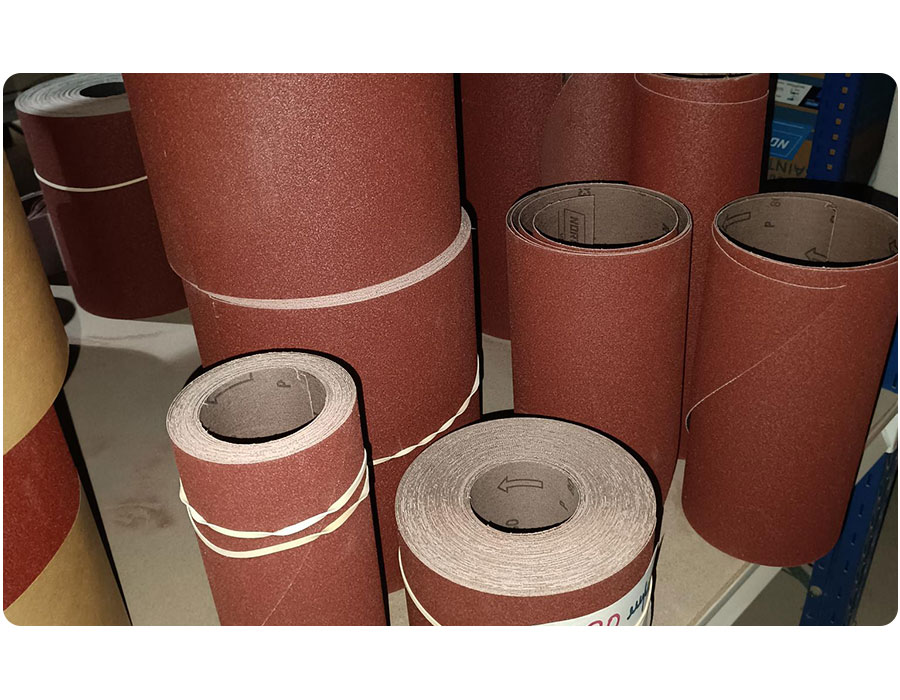 Rollos de lija con soporte de tela rígida para madera